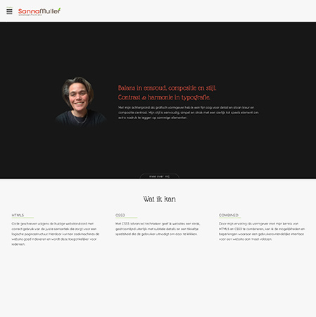 sanna's eerste portfolio website