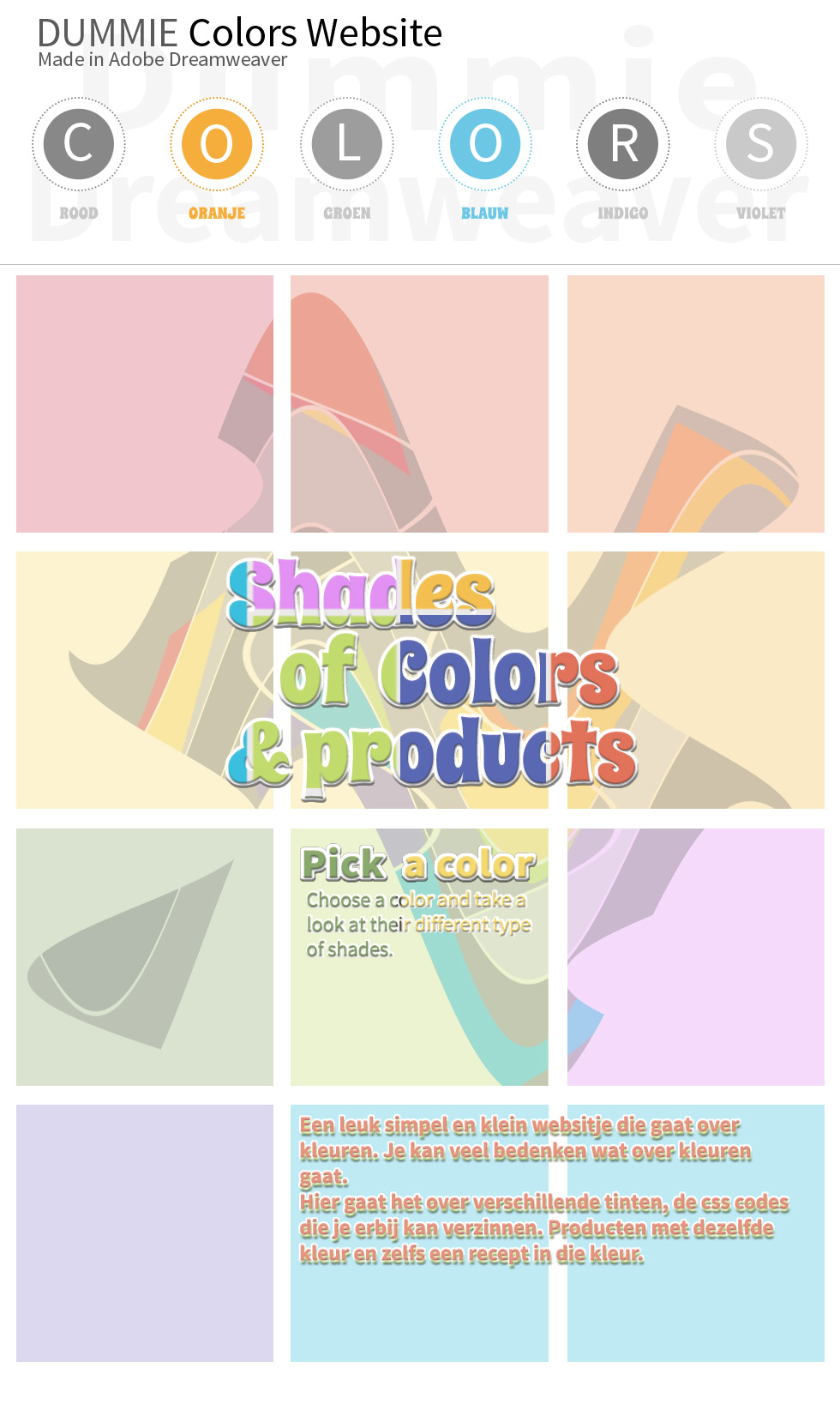 sanna's colors dreamweaver website